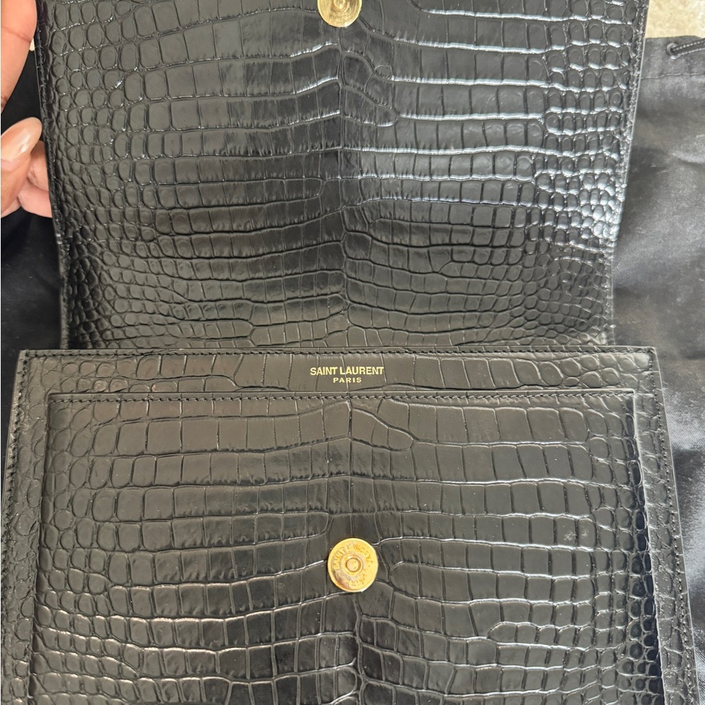 SUNSET MEDIUM IN CROCODILE-EMBOSSED LEATHER - Picture 2 of 11